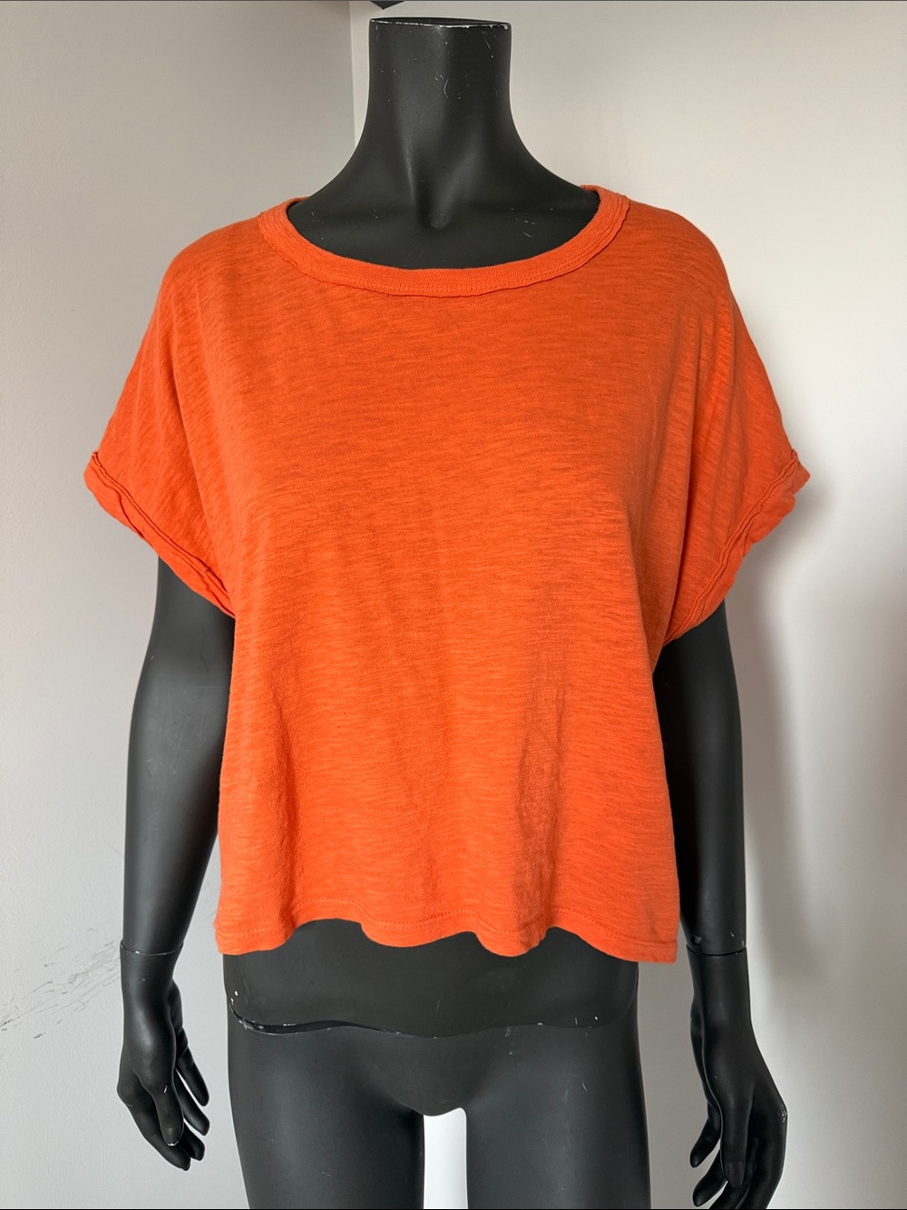 364. Free People We The Free Rock Tee Oversized Orange Medium